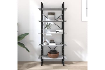 beBasic bogreol m. 5 hylder 80x30x175 cm konstrueret træ grå sonoma-eg - GrÃ¥ - Opbevaring - Hylder & Reoler - Bogreol