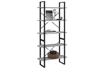 beBasic bogreol m. 5 hylder 80x30x175 cm konstrueret træ grå sonoma-eg - GrÃ¥ - Opbevaring - Hylder & Reoler - Bogreol