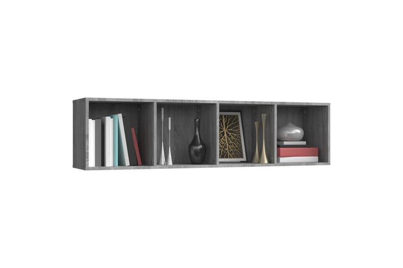 beBasic bogreol/tv-skab 143x30x36 cm konstrueret træ grå sonoma-eg - GrÃ¥ - Opbevaring - Hylder & Reoler - Bogreol