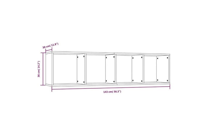 beBasic bogreol/tv-skab 143x30x36 cm konstrueret træ grå sonoma-eg - GrÃ¥ - Bogreol