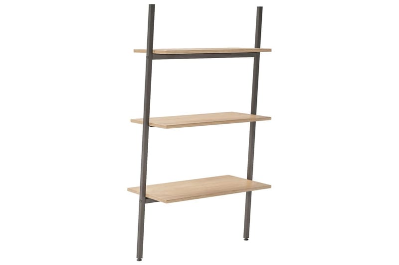 beBasic stigereol med 3 hylder 64x34x116 cm lysebrun og sort - Brun - Opbevaring - Hylder & Reoler - Stigereol