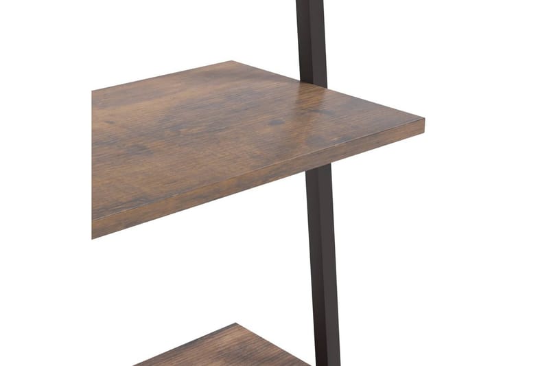 beBasic stigereol med 3 hylder 64x34x116 cm mørkebrun og sort - Brun - Opbevaring - Hylder & Reoler - Stigereol