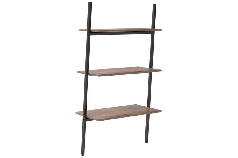 beBasic stigereol med 3 hylder 64x34x116 cm mørkebrun og sort - Brun - Opbevaring - Hylder & Reoler - Stigereol