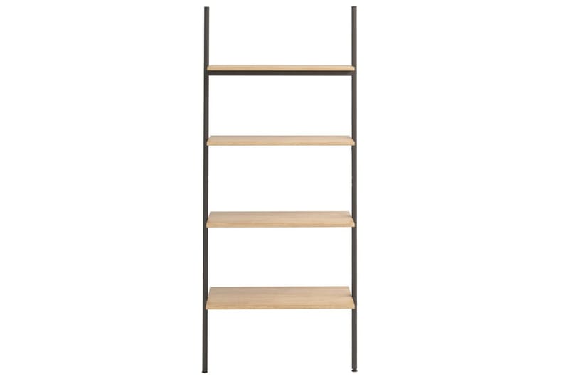 beBasic stigereol med 4 hylder 64x34x150,5 cm lysebrun og sort - Brun - Opbevaring - Hylder & Reoler - Stigereol