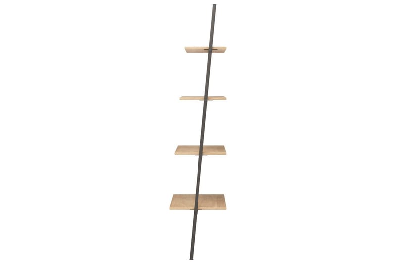 beBasic stigereol med 4 hylder 64x34x150,5 cm lysebrun og sort - Brun - Opbevaring - Hylder & Reoler - Stigereol