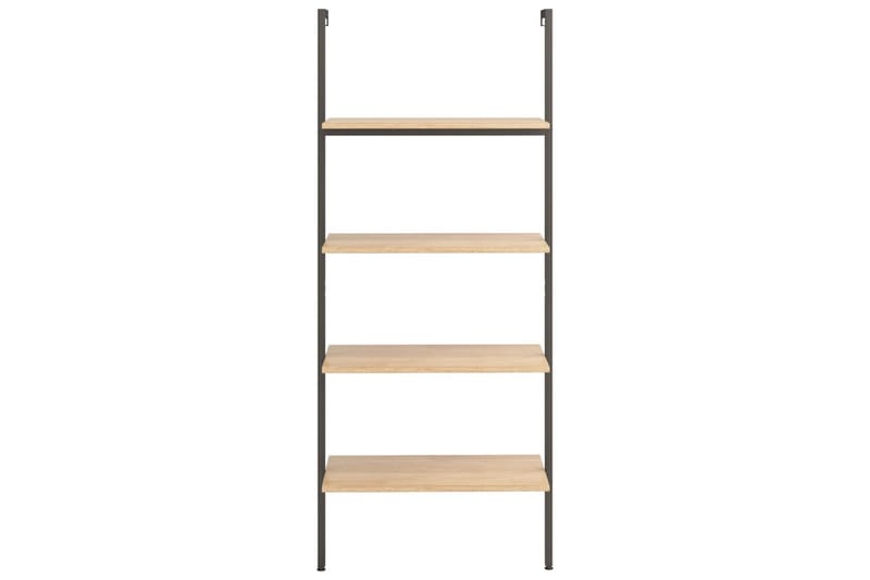 beBasic stigereol med 4 hylder 64x35x152,5 cm lysebrun og sort - Brun - Opbevaring - Hylder & Reoler - Bogreol