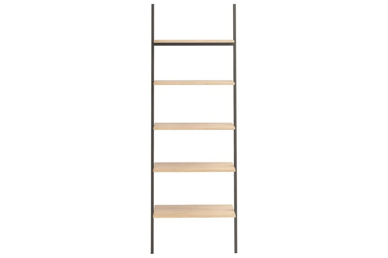 beBasic stigereol med 5 hylder 64x34x185,5 cm lysebrun og sort - Brun - Opbevaring - Hylder & Reoler - Bogreol
