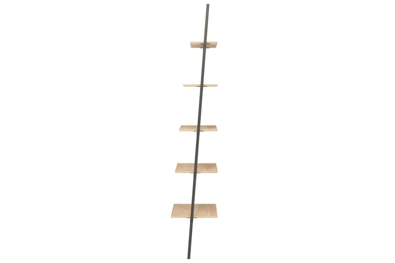 beBasic stigereol med 5 hylder 64x34x185,5 cm lysebrun og sort - Brun - Opbevaring - Hylder & Reoler - Bogreol
