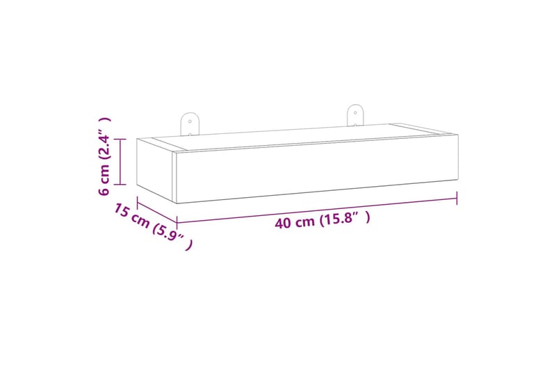 beBasic væghylder 2 stk. 40x15x6 cm massivt teaktræ - Brun - Væghylde & vægreol