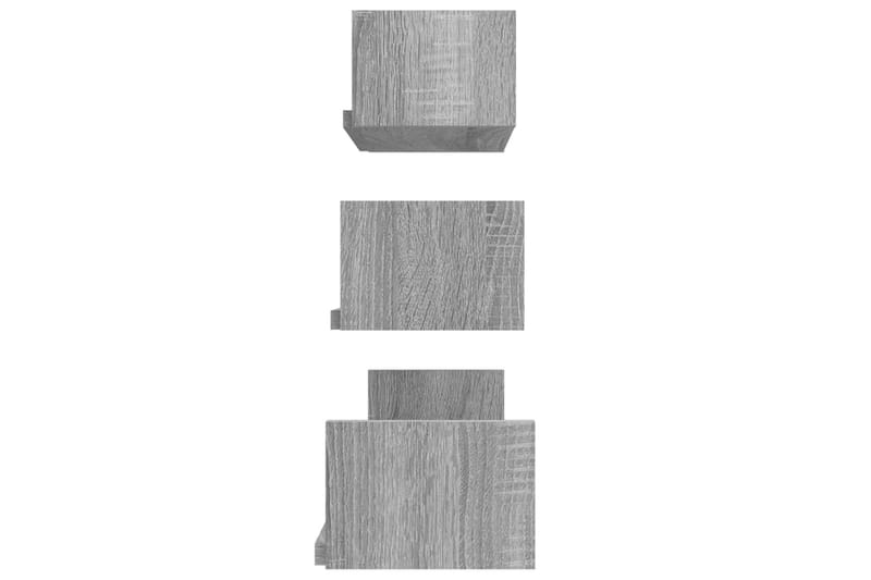 beBasic væghylder 3 stk. konstrueret træ grå sonoma-eg - GrÃ¥ - Væghylde & vægreol