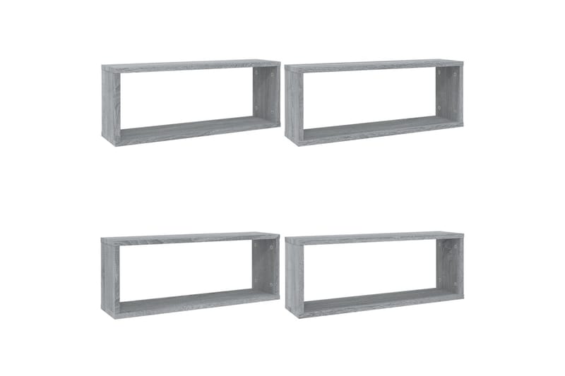 beBasic væghylder 4 stk. 60x15x23 cm konstrueret træ grå sonoma-eg - GrÃ¥ - Opbevaring - Hylder & Reoler - Væghylde & vægreol