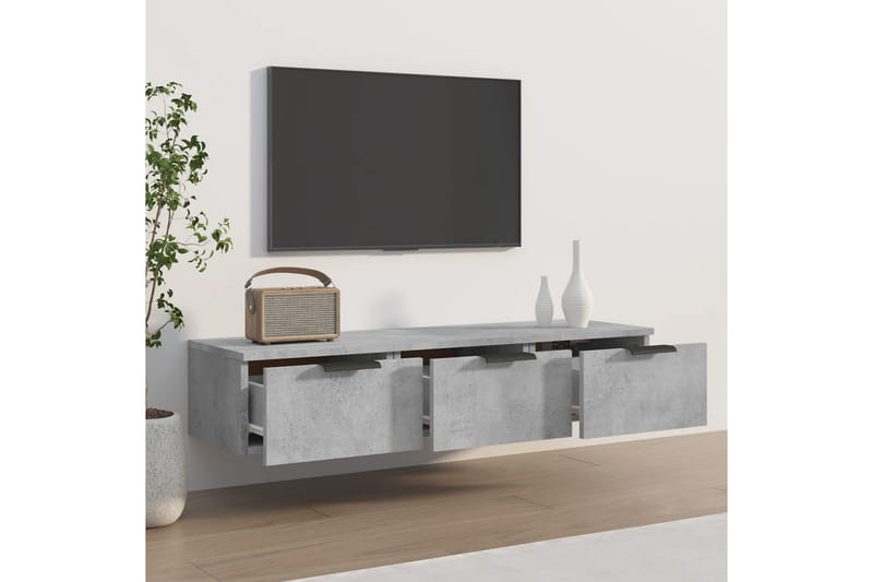 beBasic vægskab 102x30x20 cm konstrueret træ betongrå - GrÃ¥ - Opbevaring - Hylder & Reoler - Væghylde & vægreol