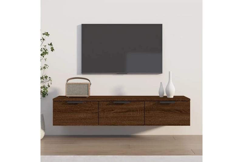 beBasic vægskab 102x30x20 cm konstrueret træ brun egetræsfarve - Brun - Opbevaring - Hylder & Reoler - Væghylde & vægreol