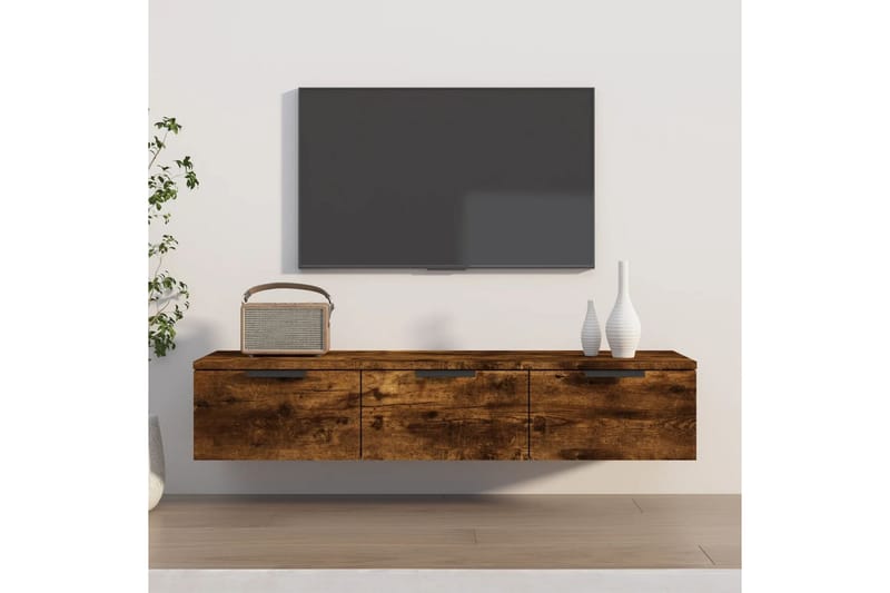 beBasic vægskab 102x30x20 cm konstrueret træ røget egetræsfarve - Brun - Opbevaring - Hylder & Reoler - Væghylde & vægreol