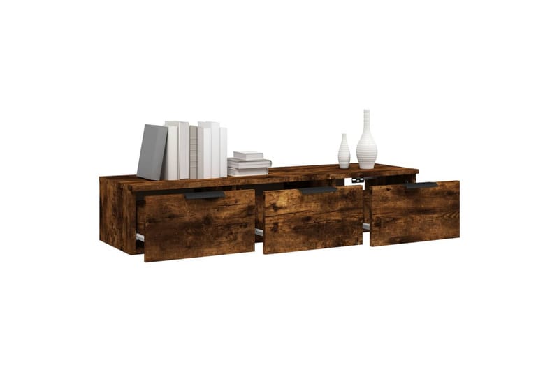 beBasic vægskab 102x30x20 cm konstrueret træ røget egetræsfarve - Brun - Opbevaring - Hylder & Reoler - Væghylde & vægreol