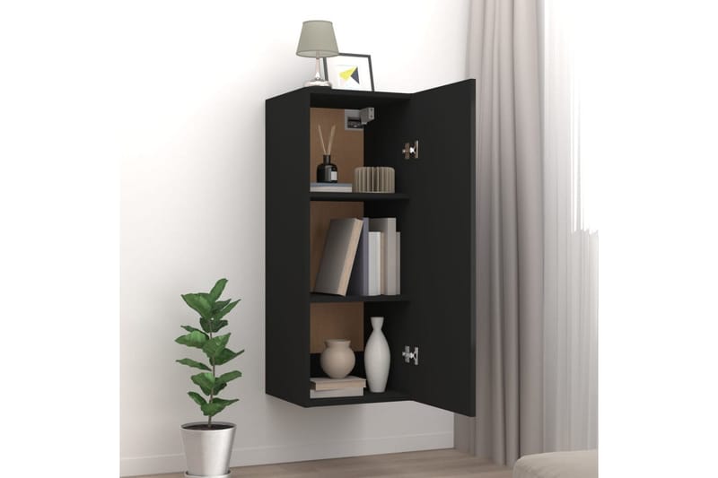 beBasic vægskab 34,5x34x90 cm konstrueret træ sort - Sort - Opbevaring - Hylder & Reoler - Væghylde & vægreol