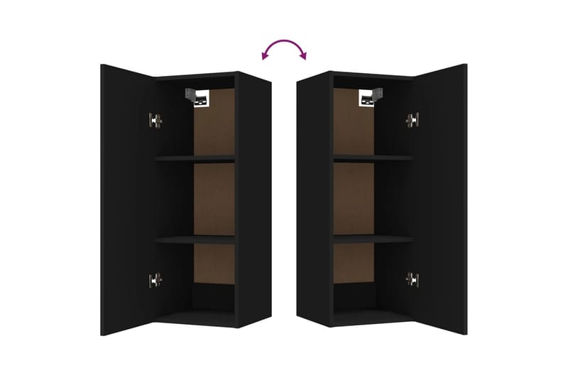 beBasic vægskab 34,5x34x90 cm konstrueret træ sort - Sort - Opbevaring - Hylder & Reoler - Væghylde & vægreol