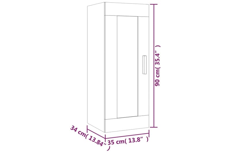 beBasic vægskab 35x34x90 cm konstrueret træ brun egetræsfarve - Brun - Opbevaring - Hylder & Reoler - Væghylde & vægreol
