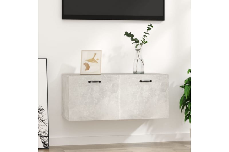beBasic vægskab 80x35x36,5 cm konstrueret træ betongrå - GrÃ¥ - Opbevaring - Hylder & Reoler - Væghylde & vægreol