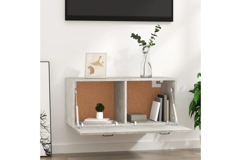 beBasic vægskab 80x35x36,5 cm konstrueret træ betongrå - GrÃ¥ - Opbevaring - Hylder & Reoler - Væghylde & vægreol