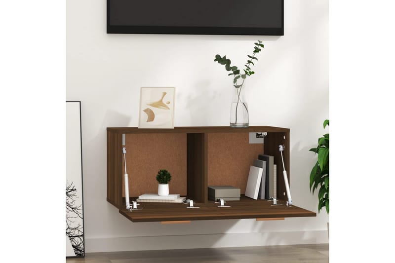 beBasic vægskab 80x35x36,5 cm konstrueret træ brun egetræsfarve - Brun - Opbevaring - Hylder & Reoler - Væghylde & vægreol