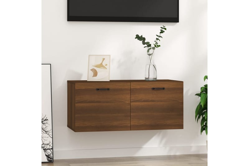 beBasic vægskab 80x35x36,5 cm konstrueret træ brun egetræsfarve - Brun - Opbevaring - Hylder & Reoler - Væghylde & vægreol