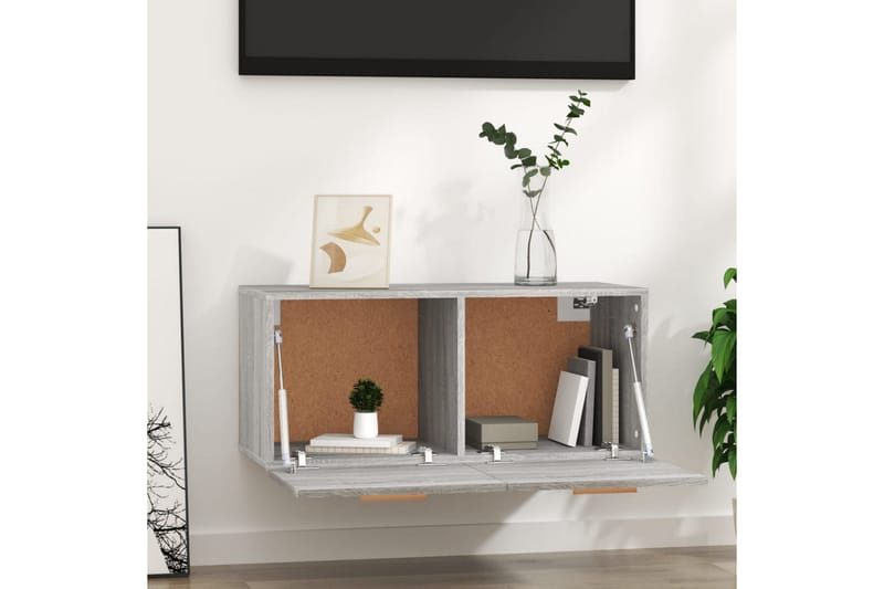 beBasic vægskab 80x35x36,5 cm konstrueret træ grå sonoma-eg - GrÃ¥ - Opbevaring - Hylder & Reoler - Væghylde & vægreol