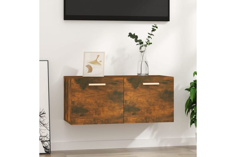 beBasic vægskab 80x35x36,5 cm konstrueret træ røget egetræsfinish - Brun - Opbevaring - Hylder & Reoler - Væghylde & vægreol