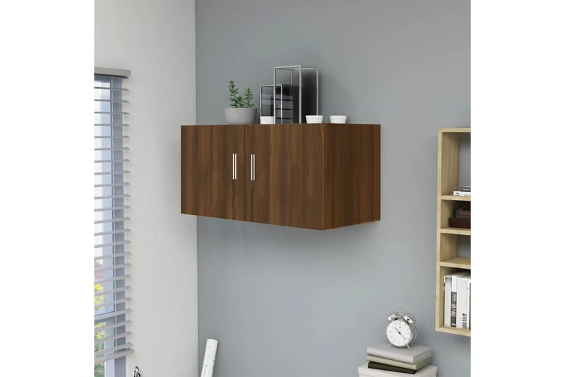 beBasic vægskab 80x39x40 cm konstrueret træ brun egetræsfarve - Brun - Opbevaring - Hylder & Reoler - Væghylde & vægreol