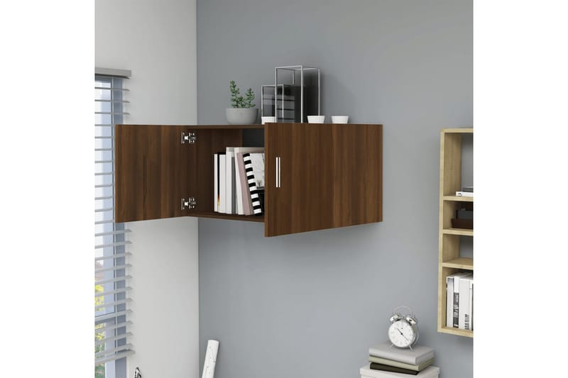 beBasic vægskab 80x39x40 cm konstrueret træ brun egetræsfarve - Brun - Opbevaring - Hylder & Reoler - Væghylde & vægreol