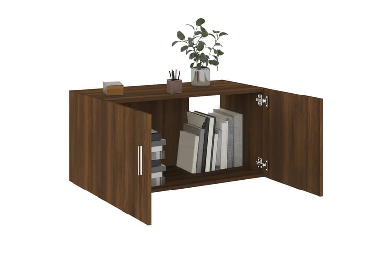 beBasic vægskab 80x39x40 cm konstrueret træ brun egetræsfarve - Brun - Opbevaring - Hylder & Reoler - Væghylde & vægreol
