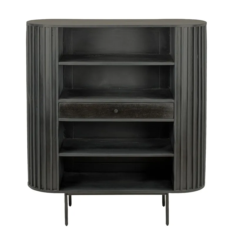 Belilo Bogreol 105 cm Ribbedesign, sort