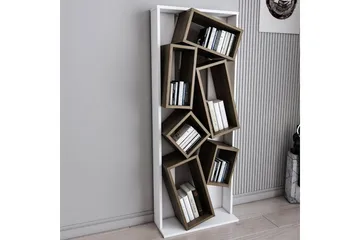 Bloemendal Bogreol 63 cm i Valnød - Hvid - Opbevaring - Hylder & Reoler - Bogreol