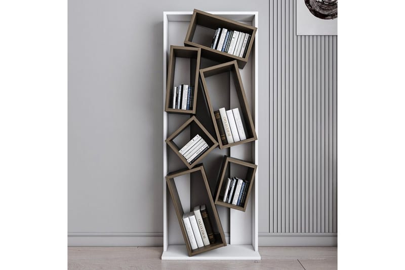 Bloemendal Reol 63 cm - Brun/Hvid - Opbevaring - Hylder & Reoler - Bogreol