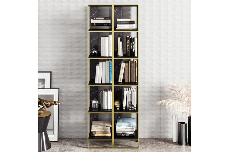 Abla Bogreol 64 cm - Guld|Sort - Opbevaring - Hylder & Reoler - Bogreol