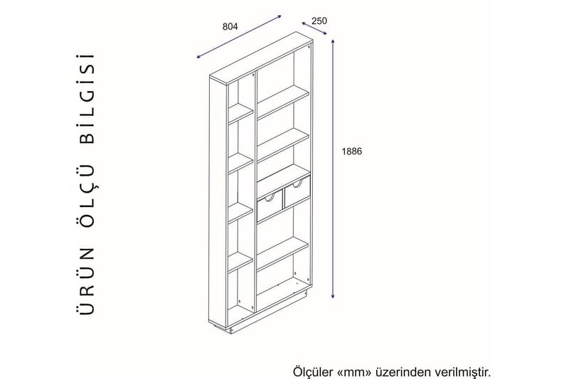 Ackerman Bogreol 80 cm - Hvid|Valnød - Opbevaring - Hylder & Reoler - Bogreol