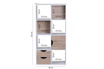 Ajan Bogreol 60 cm i Malet Træ - Hvid - Opbevaring - Hylder & Reoler - Bogreol