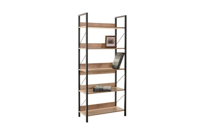Ajkati Bogreol 73x35 cm Brun/Sort - Hanah Home - Opbevaring - Hylder & Reoler - Bogreol