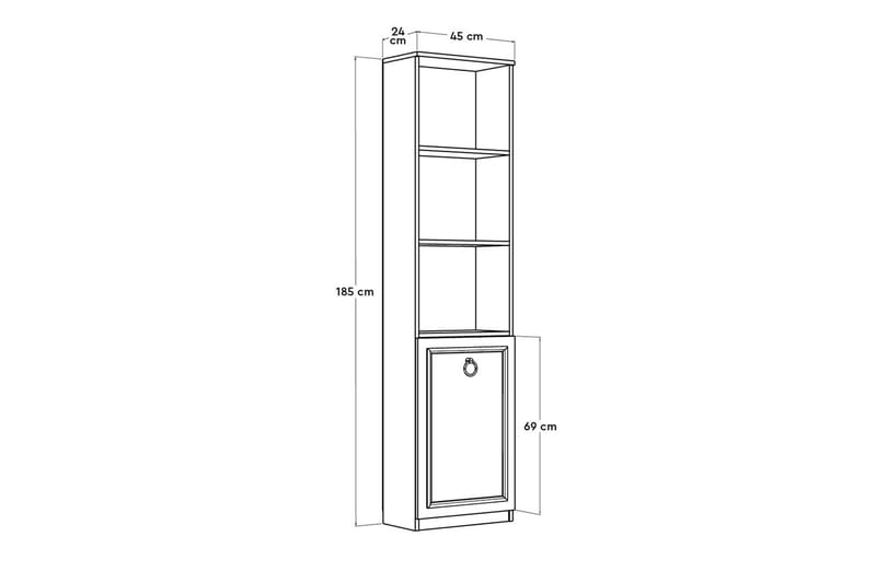 Ajkati Reol 45x24 cm Hvid - Hanah Home - Opbevaring - Hylder & Reoler - Bogreol