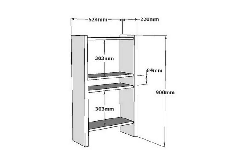 Amario Bogreol 52 cm - Valnød - Bogreol