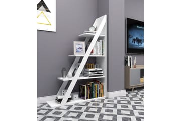 Ampelio Bogreol 100 cm i Malet Træ - Hvid - Opbevaring - Hylder & Reoler - Bogreol