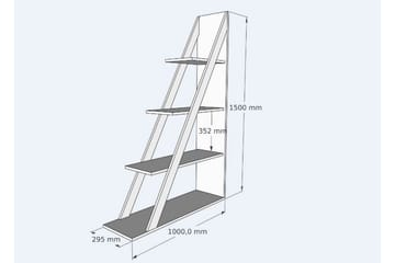 Ampelio Bogreol 100 cm i Malet Træ - Hvid - Opbevaring - Hylder & Reoler - Bogreol