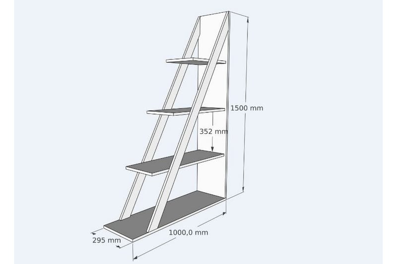 Ampelio Bogreol 100 cm i Malet Træ - Hvid - Opbevaring - Hylder & Reoler - Bogreol