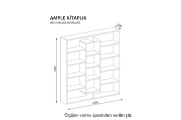 Amplett Bogreol 125 cm i Malet Træ - Hvid - Opbevaring - Hylder & Reoler - Bogreol