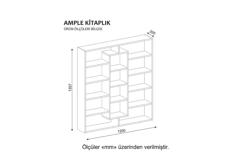 Amplett Bogreol 125 cm i Malet Træ - Hvid - Opbevaring - Hylder & Reoler - Bogreol