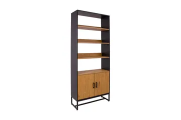 Amsterdam Bogreol 80 cm i Træ med Metalstel - Sort|Brun - Opbevaring - Hylder & Reoler - Bogreol