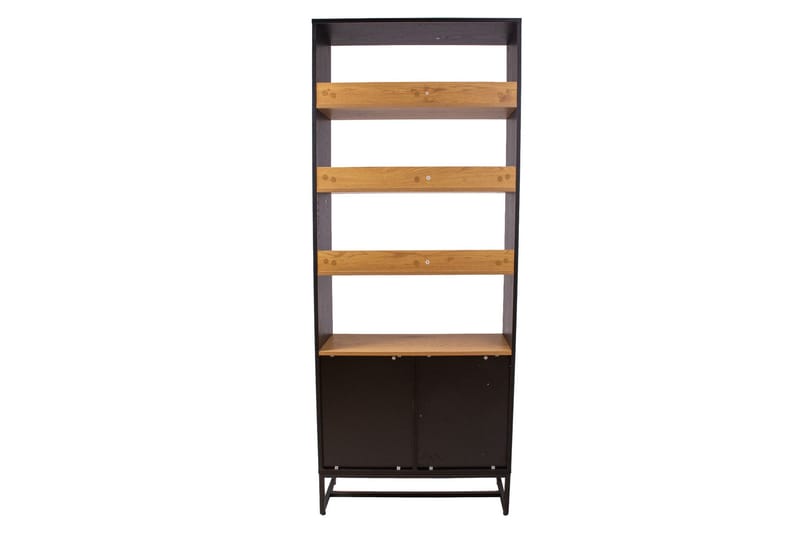 Amsterdam Bogreol 80 cm i Træ med Metalstel - Sort|Brun - Opbevaring - Hylder & Reoler - Bogreol