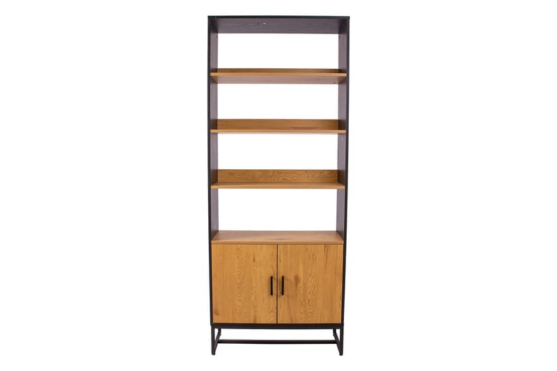 Amsterdam Bogreol 80 cm i Træ med Metalstel - Sort|Brun - Opbevaring - Hylder & Reoler - Bogreol