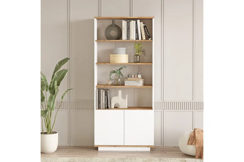 Anari Bogreol 77,5 cm - Brun/Hvid - Opbevaring - Hylder & Reoler - Bogreol