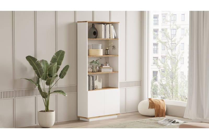 Anari Bogreol 77,5 cm - Brun/Hvid - Opbevaring - Hylder & Reoler - Bogreol